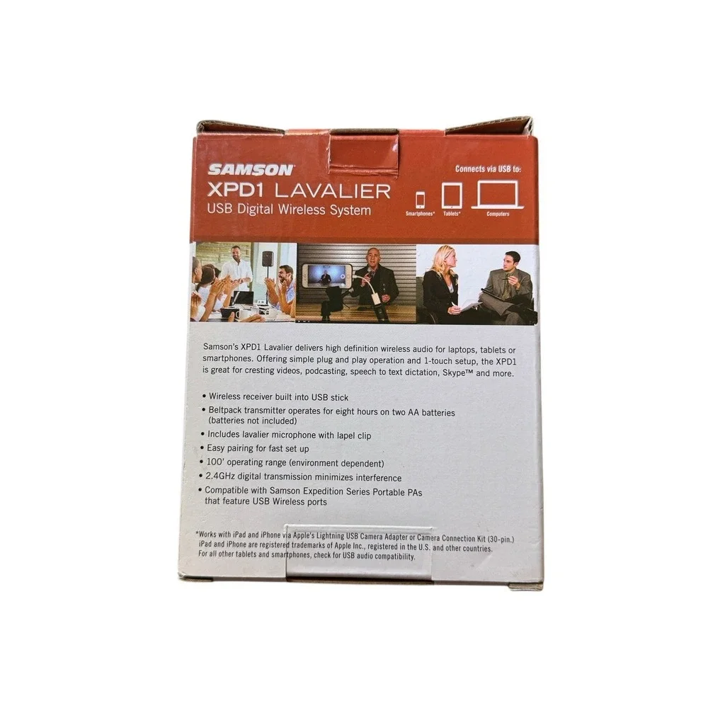 Samson XPD1 Lavalier USB Digital Wireless Microphone System New Open‎ Box